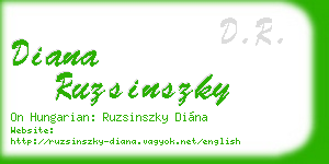 diana ruzsinszky business card